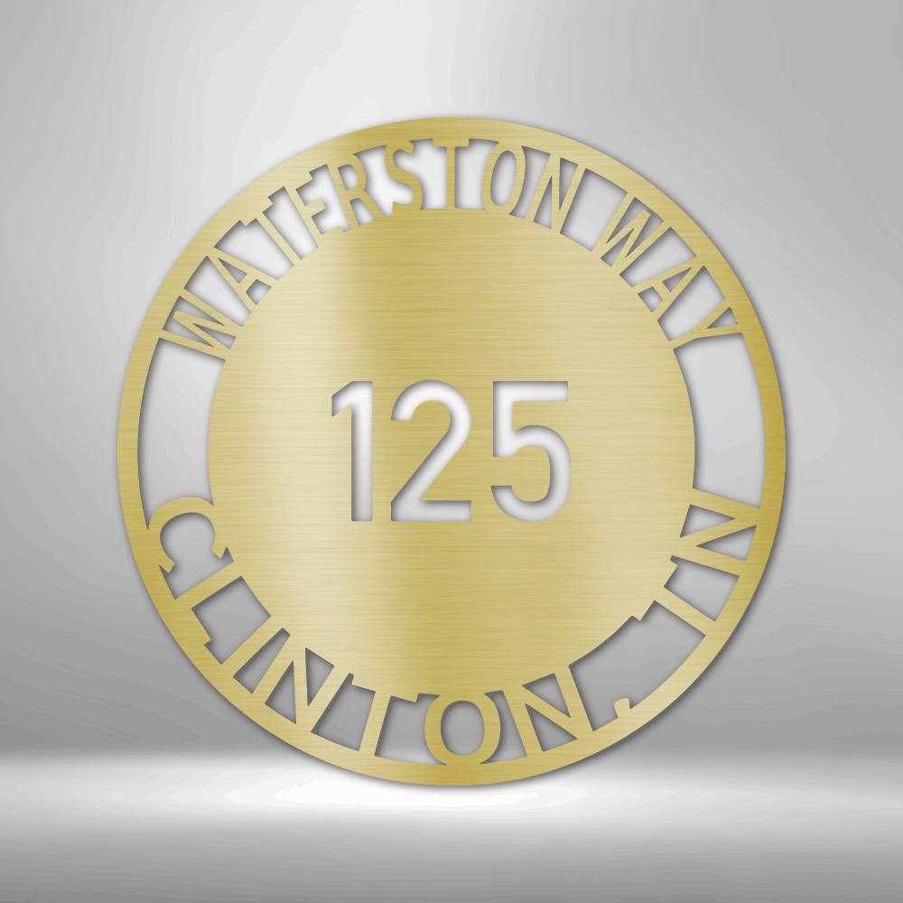 Bold Circle Address - Steel Sign - Throttle Society